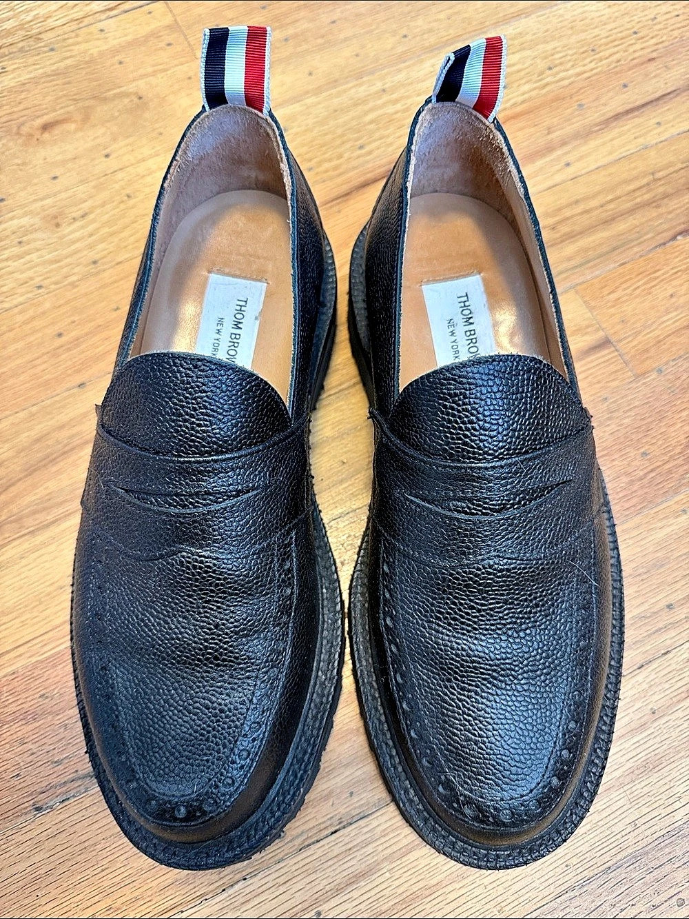 Thom Browne Pebble Grain Lug Sole Penny Loafer Black US 7
